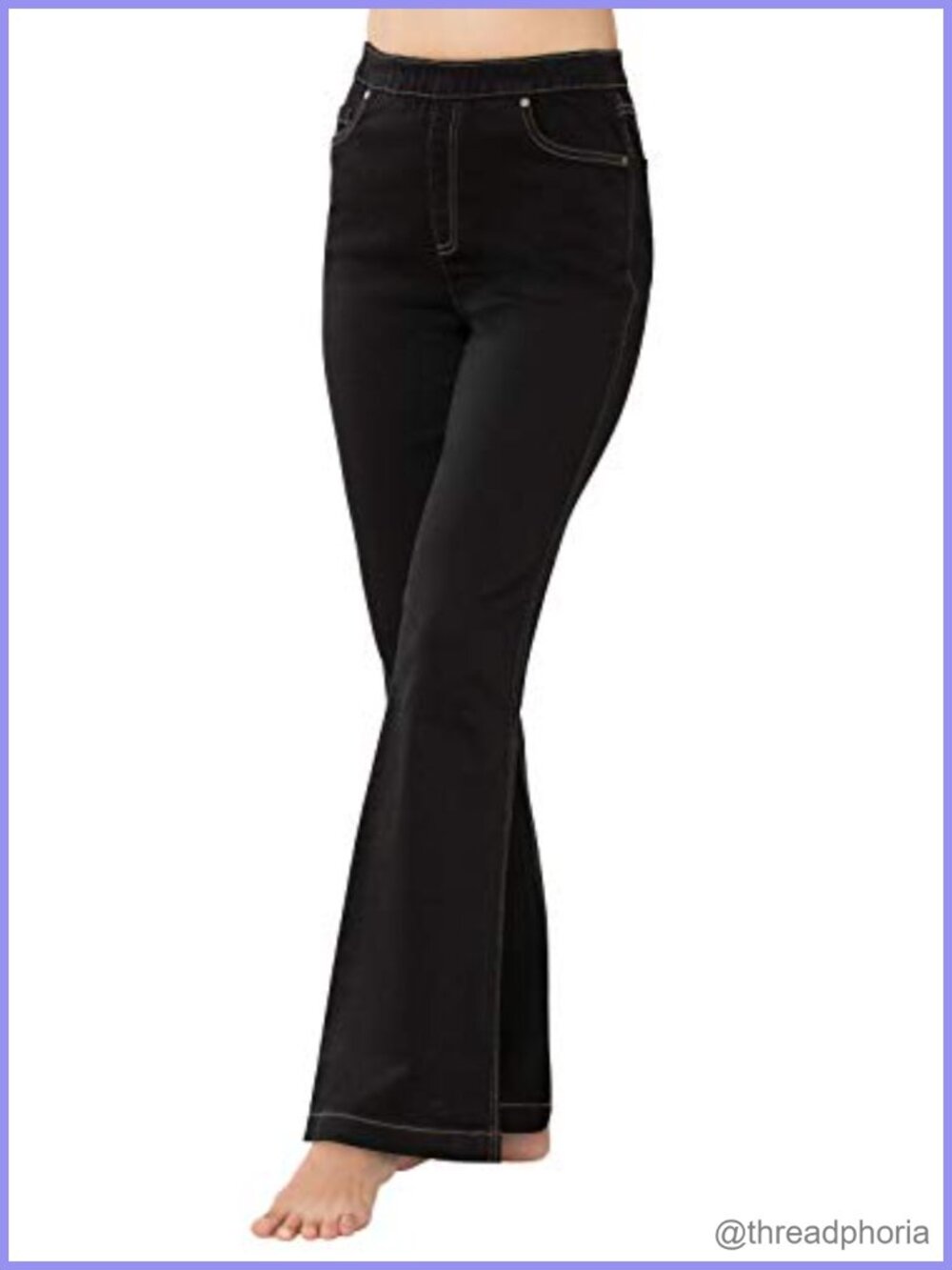 High Waist Palazzo Curvy Jeans Bootcut Stretch Pull On